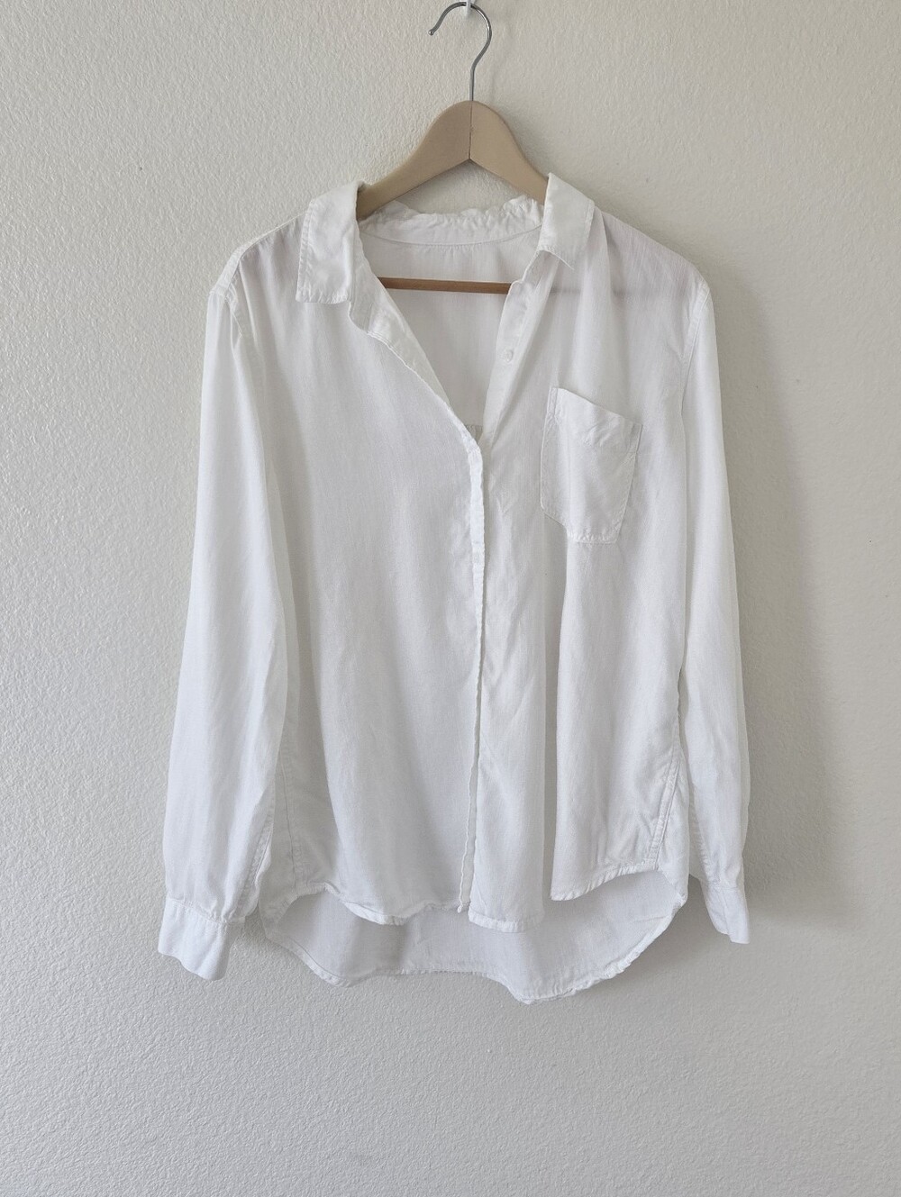 Terra & Sky White Shirt Womens Large  12-14 Button Front Long Sleeves Lyocell - Picture 6 of 14